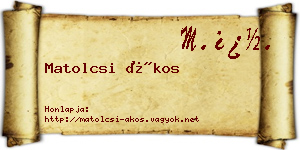 Matolcsi Ákos névjegykártya